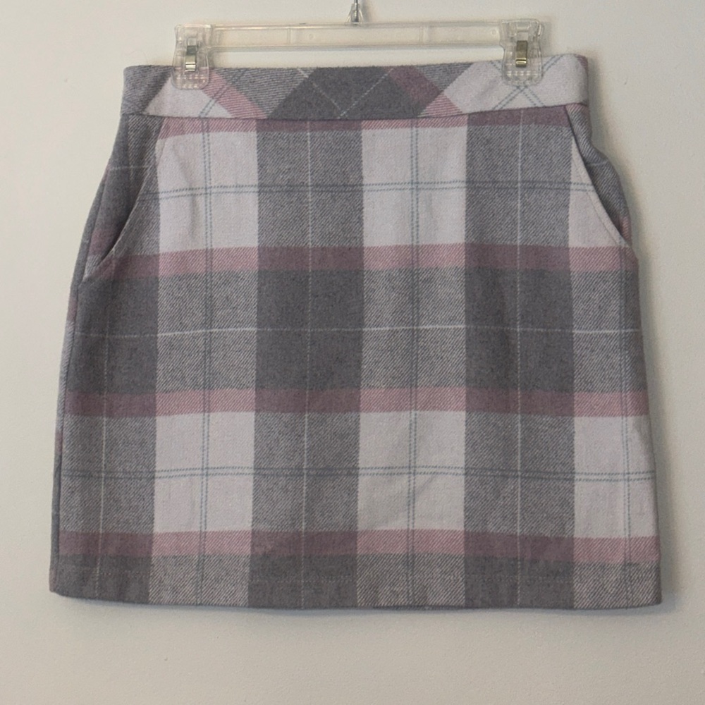 Joe Boxer Gray and Pink Plaid Mini Skirt